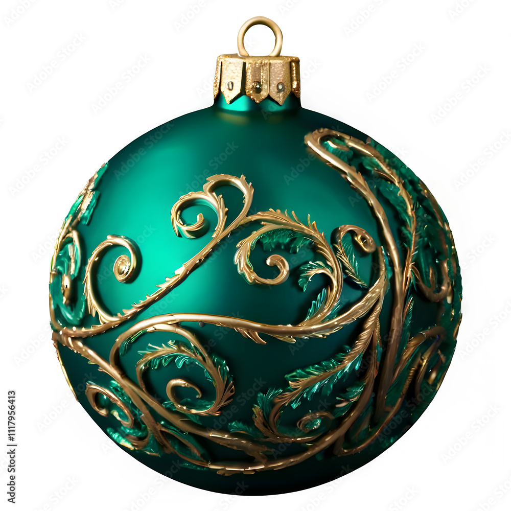 A Glimpse of the Holidays Captivating Close-Up of Green Christmas Bauble in a isolated background A Glimpse of the Holidays Captivating Close-Up of Green Christmas Bauble in a isolated background