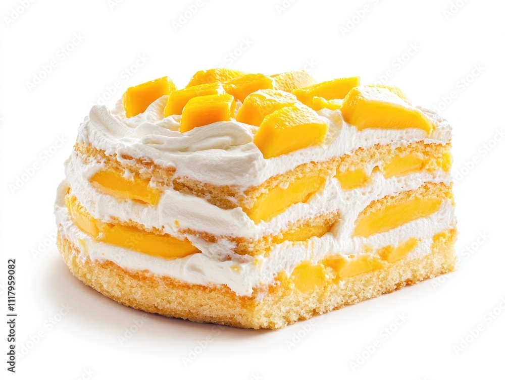 A slice of key lime cake with whipped cream and sliced peaches, offering a tropical flavor with the freshness of fruit. A slice of key lime cake with whipped cream and sliced peaches, offering a tropical flavor with the freshness of fruit.