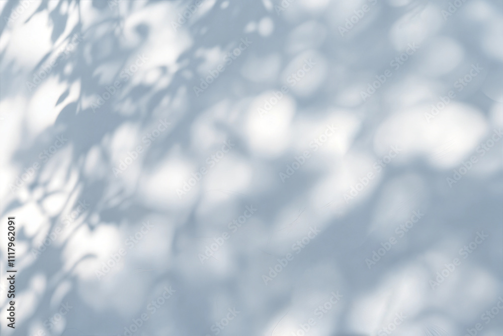 Fototapeta premium Abstract Tree Leaves Shadow on White Wall - Natural Minimalist Design