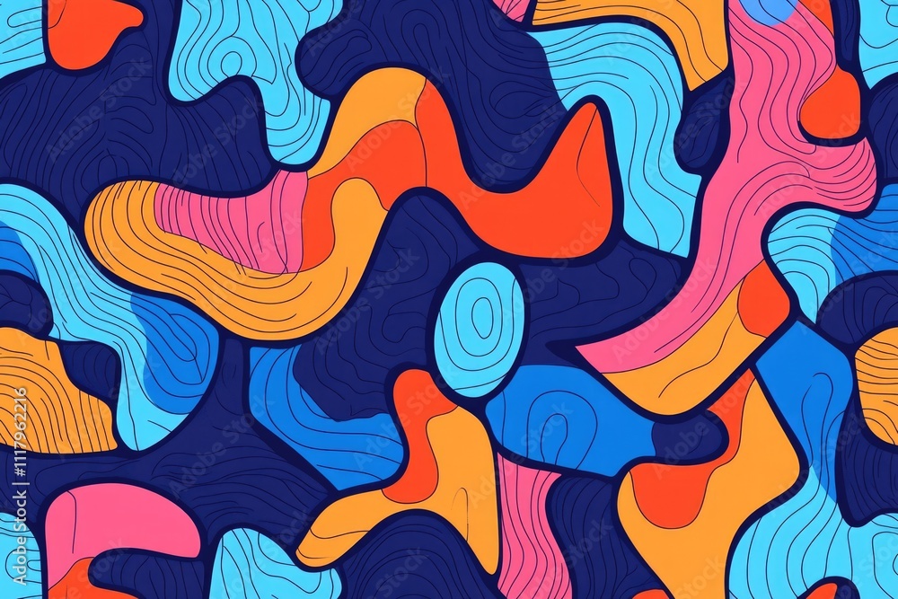 Vivid colorful geometric abstract swirl design on a dark background. Vivid colorful geometric abstract swirl design on a dark background.