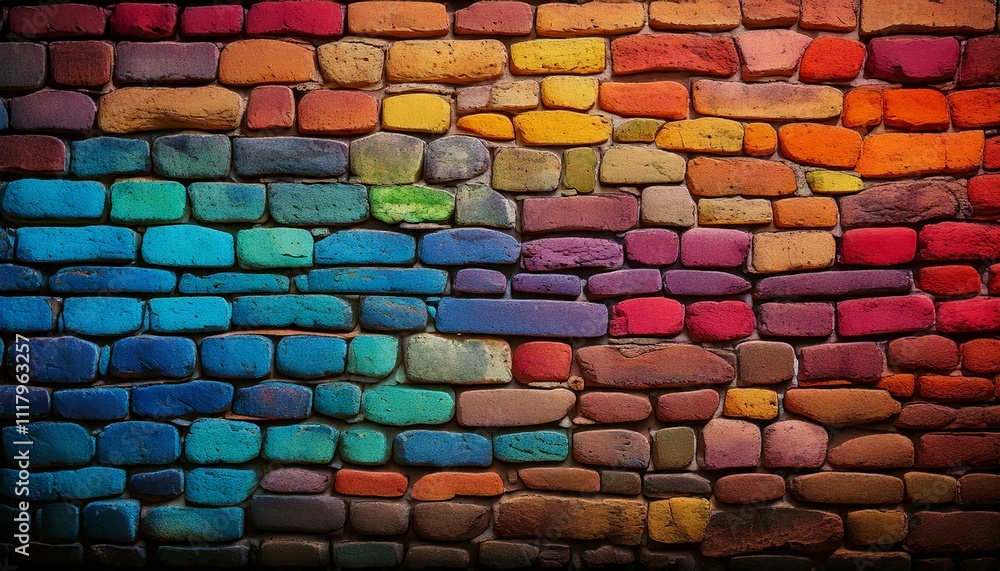 Colorful wall with bricks background texture material Colorful wall with bricks background texture material