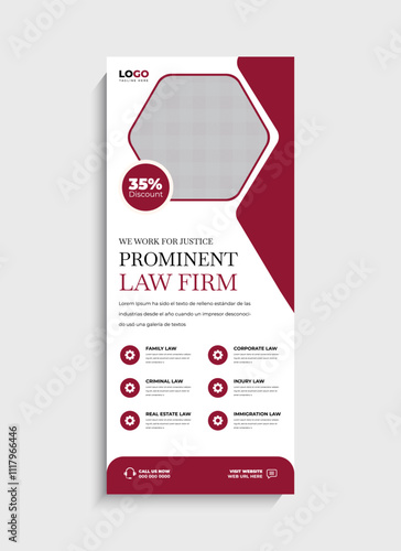 Law Firm Business standee roll up banner template design