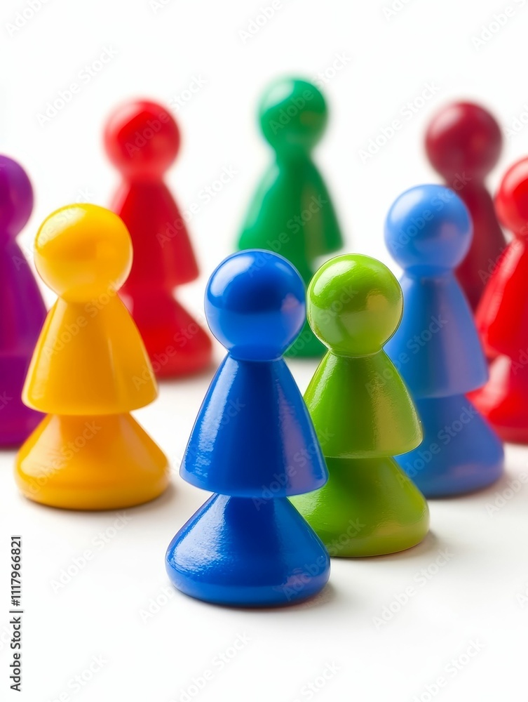 Obraz premium Colorful, miniature, two-tiered figures cluster.