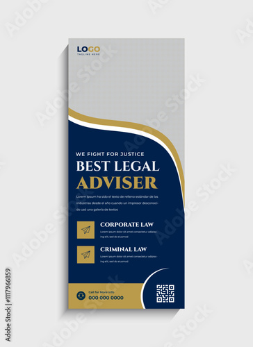 Law Firm Business standee roll up banner template design