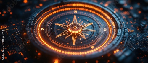Wallpaper Mural  glowing compass design on a digital background, symbolizing navigation  Torontodigital.ca