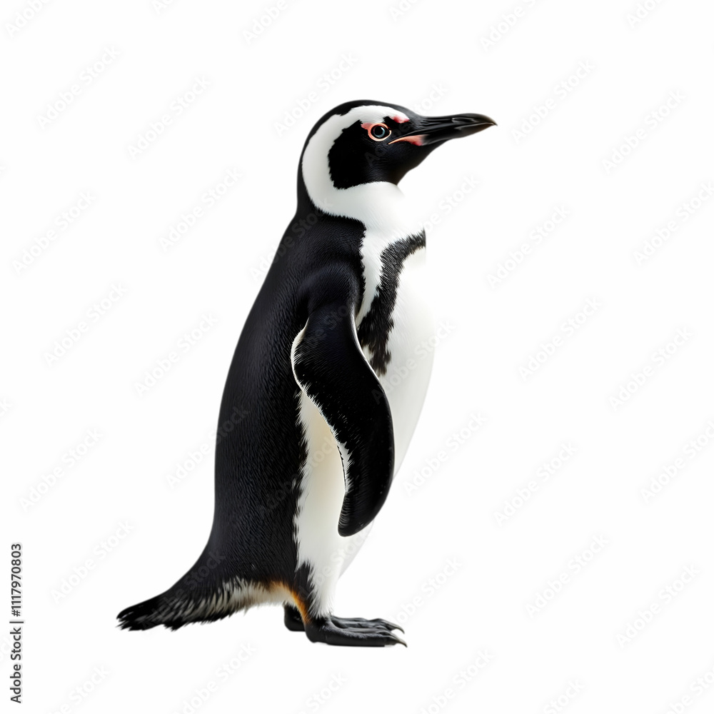 Fototapeta premium Humboldt penguin standing on white background