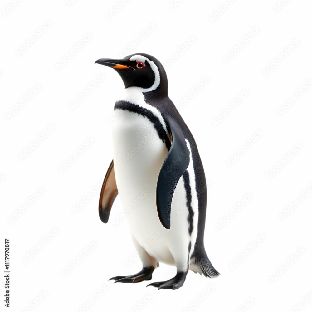 Humboldt penguin standing on white background Humboldt penguin standing on white background