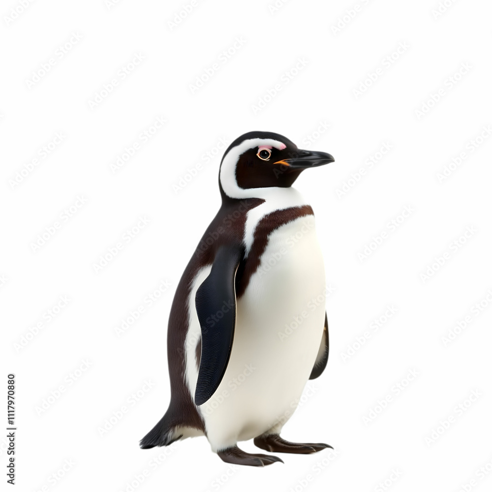 Fototapeta premium Humboldt penguin standing on white background