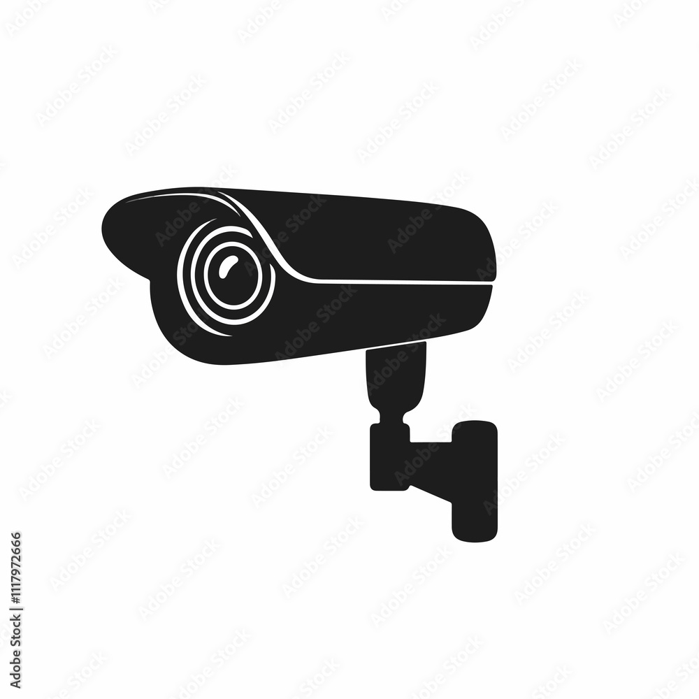 Silhouette CCTV Security Camera Icon for Monitoring and Surveillance in Vector Illustration Silhouette CCTV Security Camera Icon for Monitoring and Surveillance in Vector Illustration