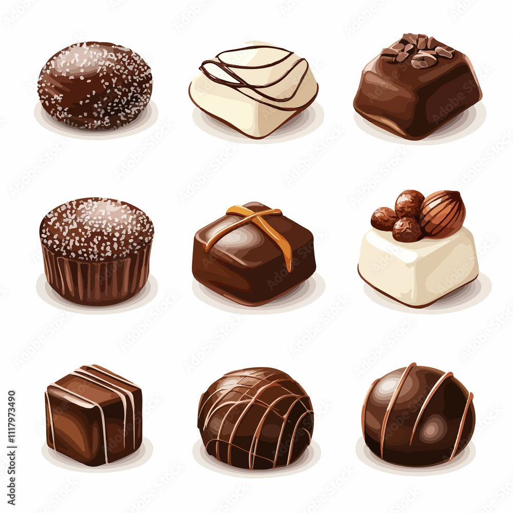 Delicious Set of Chocolate Vector Illustrations for Graphic Designs Delicious Set of Chocolate Vector Illustrations for Graphic Designs