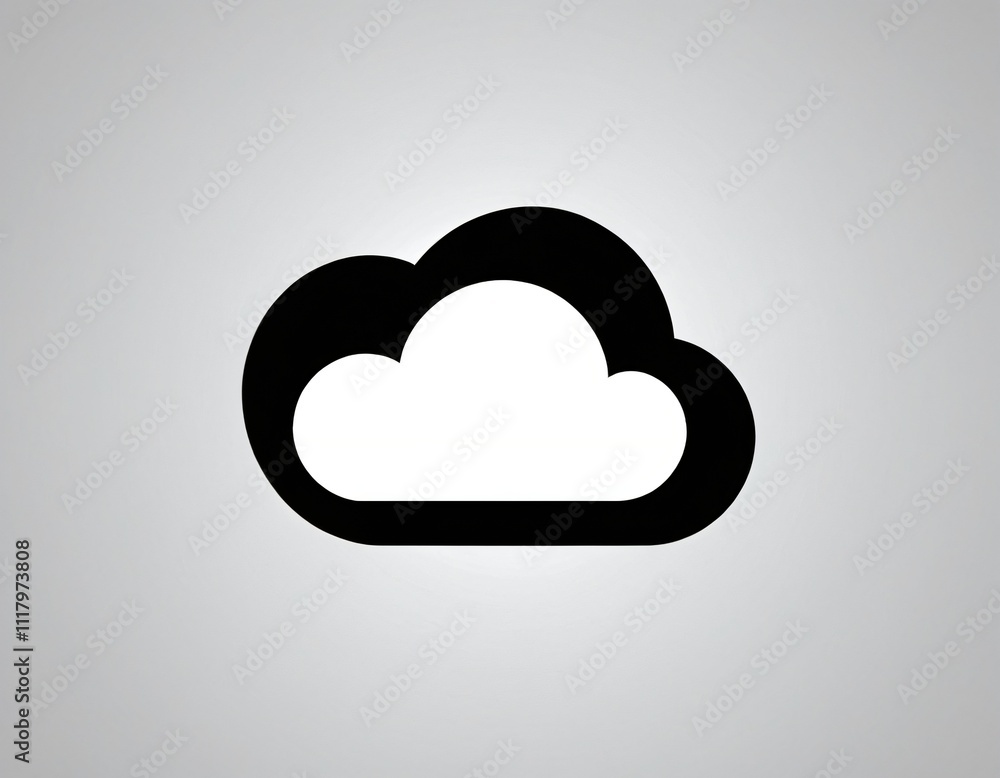 A modern logo featuring a cloud, symbolizing technology and innovation. Ai generated image.