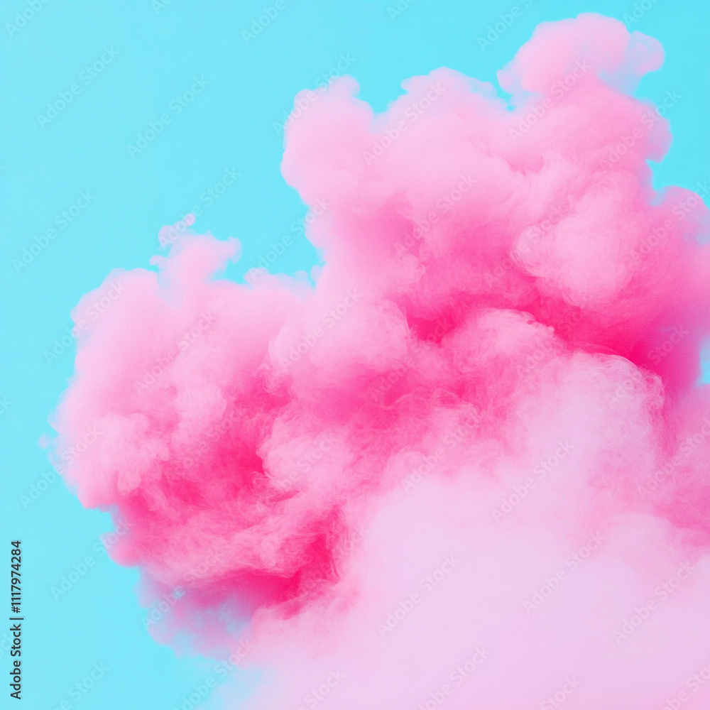 Fototapeta premium Colorful vapor clouds fill the air in a vibrant display against a soft backdrop during a creative event. Generative AI