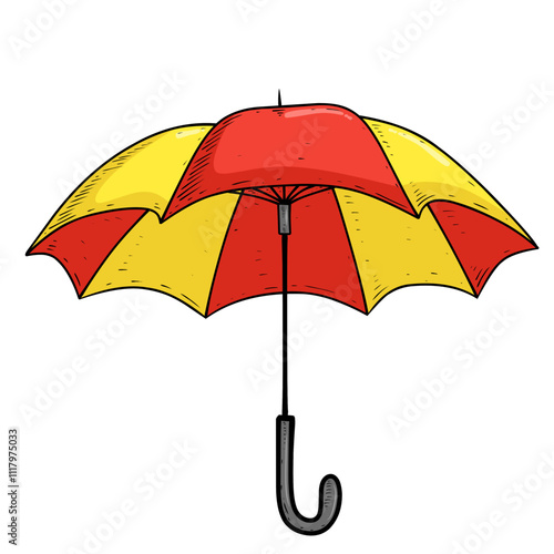 red yellow umbrella