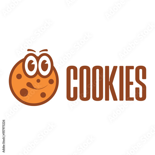 cookies mascot flat minimalist logo design