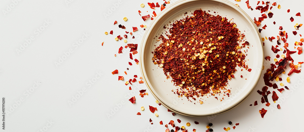chilli flakes on plate chilli flakes on plate