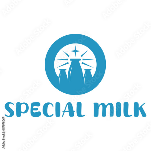 special milk flat minimalist logo design photo