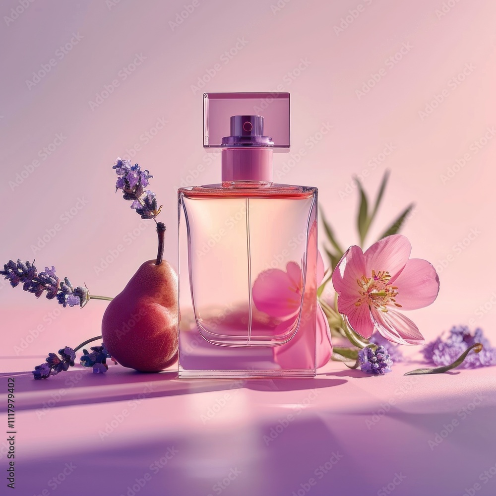 Product Photography of Perfume in a Pink Rectangle Product Photography of Perfume in a Pink Rectangle