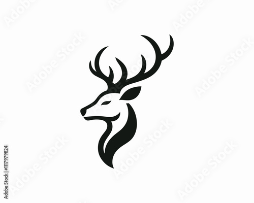 Deer logo vector template. Deer head icon illustration. Deer logo design for t-shirts