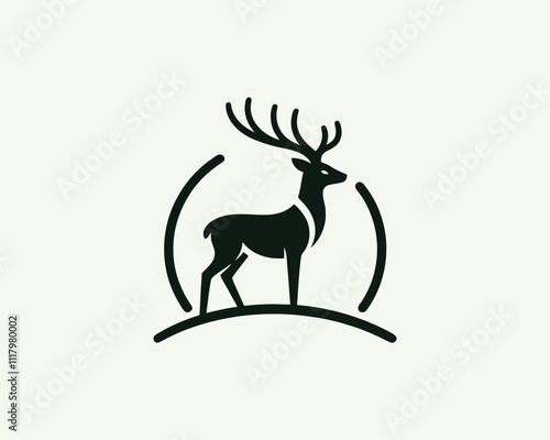 Deer logo vector template. Deer head icon illustration. Deer logo design for t-shirts photo