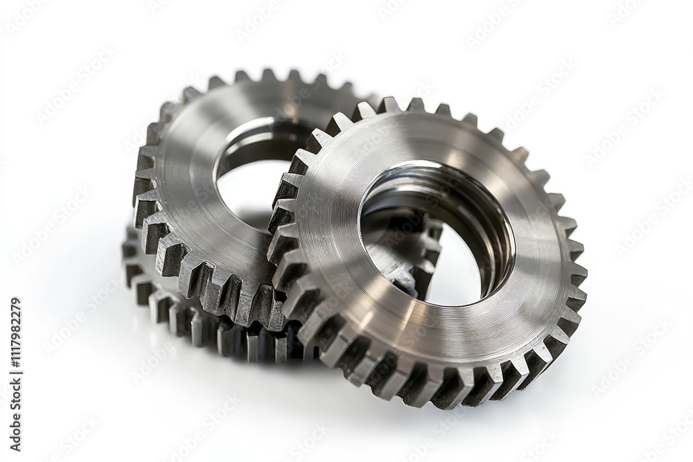 Interlocking metal gears representing teamwork and precision engineering Interlocking metal gears representing teamwork and precision engineering