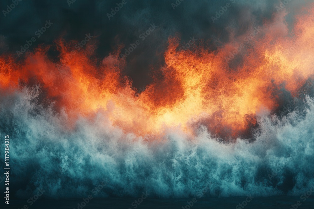 Dramatic Fiery and Smoky Abstract Background with Intense Flames and Thick Smoke in a Dynamic and Captivating Scene Dramatic Fiery and Smoky Abstract Background with Intense Flames and Thick Smoke in a Dynamic and Captivating Scene