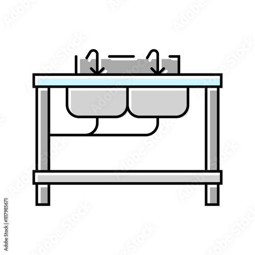 sinks restaurant equipment color icon vector. sinks restaurant equipment sign. isolated symbol illustration