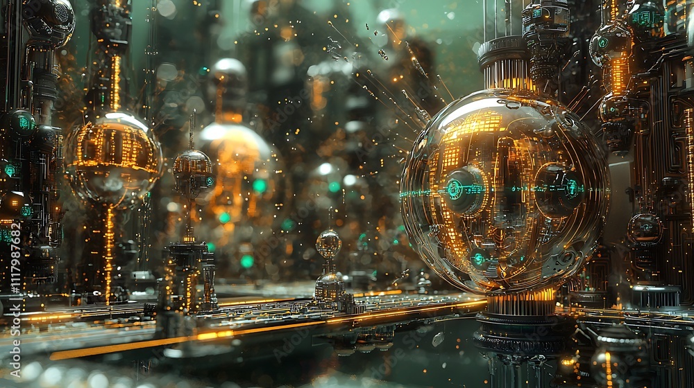 Obraz premium Futuristic cybernetic augmentation laboratory 