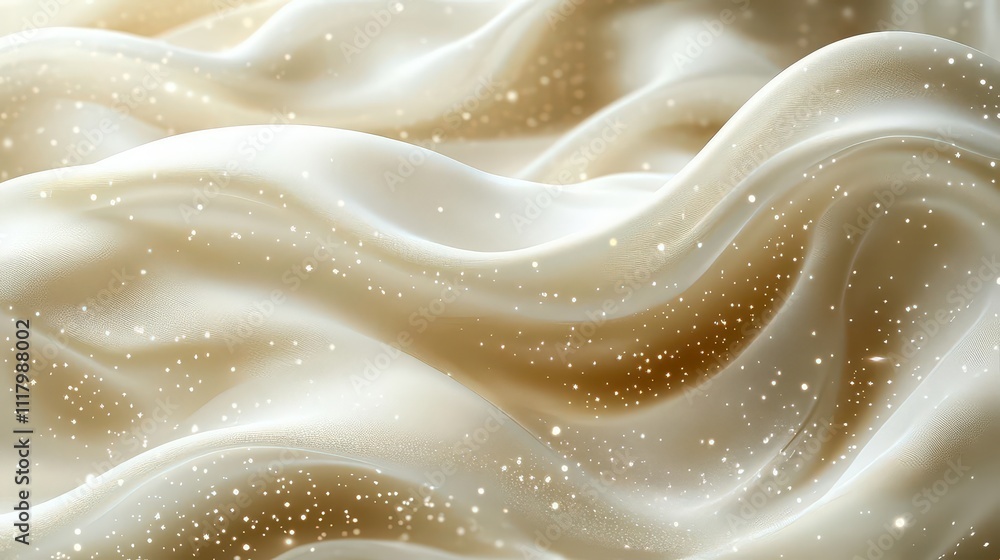 Soft, flowing fabric with a shimmering effect and gentle waves. Soft, flowing fabric with a shimmering effect and gentle waves.