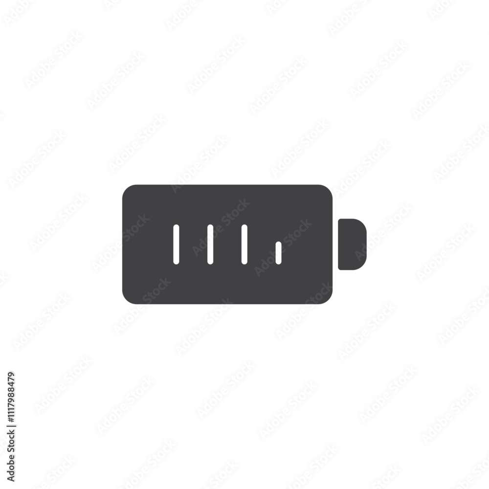 Battery icon flat and simple set design Battery icon flat and simple set design
