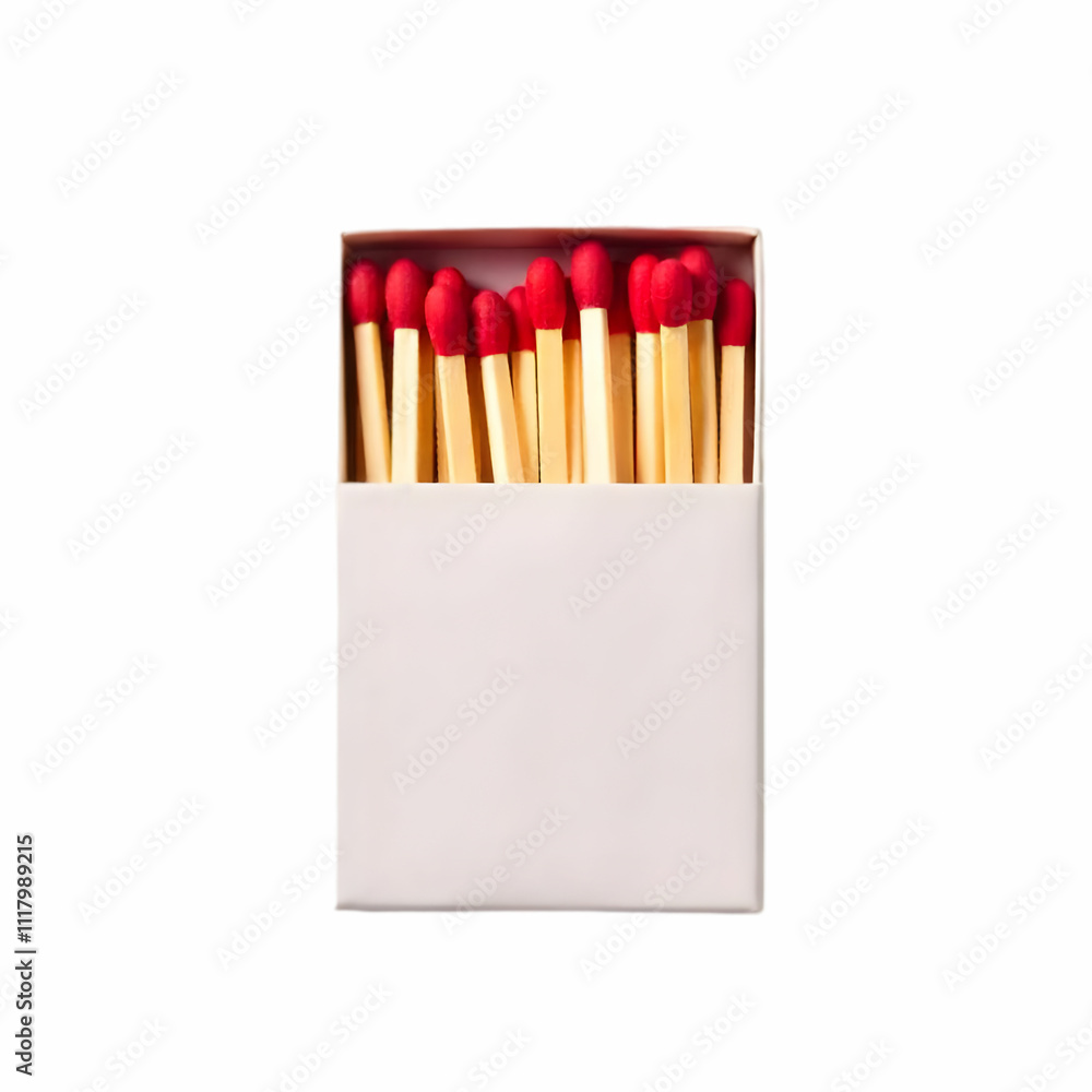 Matches in a matchbox isolated on the blank background Matches in a matchbox isolated on the blank background