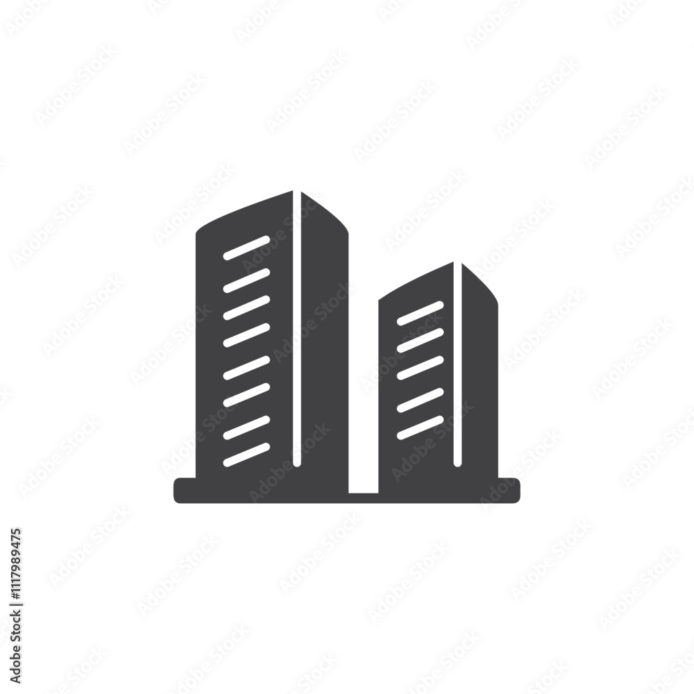 Building icon flat and simple set design Building icon flat and simple set design