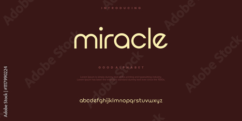 Miracle Abstract minimal modern alphabet fonts. Typography technology vector illustration