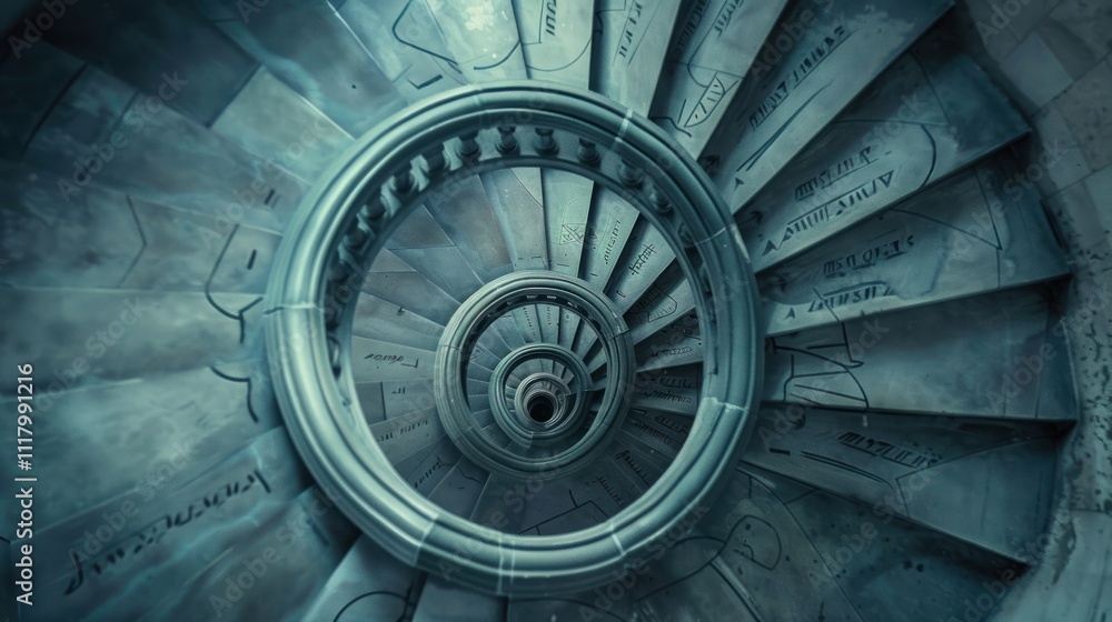 Fototapeta premium Spiral Staircase in a Historic Building