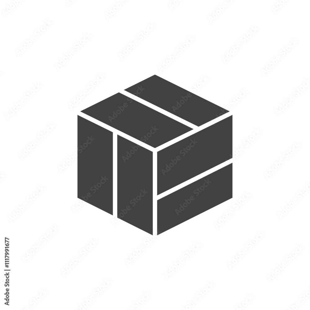 Dimension box icon flat and simple set design Dimension box icon flat and simple set design