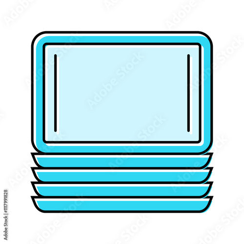 serving trays restaurant equipment color icon vector. serving trays restaurant equipment sign. isolated symbol illustration