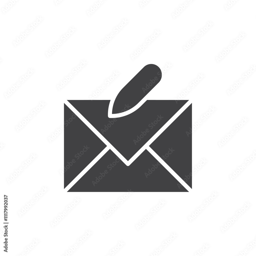 Edit mail icon flat and simple set design Edit mail icon flat and simple set design