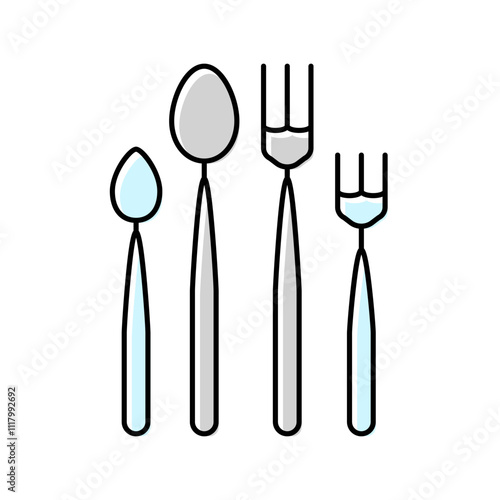 flatware restaurant equipment color icon vector. flatware restaurant equipment sign. isolated symbol illustration