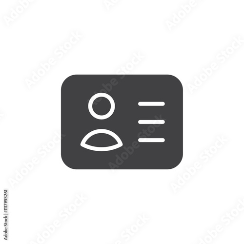 Id card icon flat and simple set design