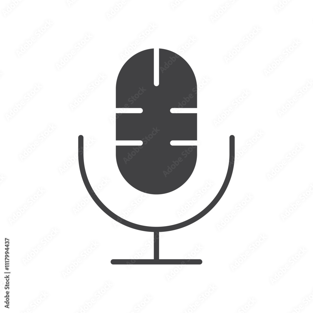 Microphone icon flat and simple set design Microphone icon flat and simple set design