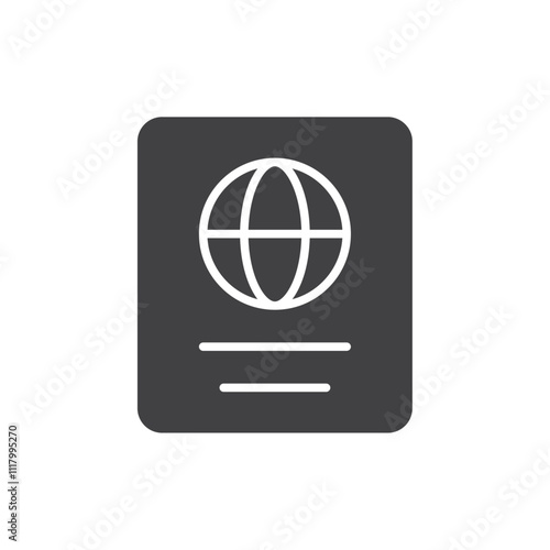 Passport icon flat and simple set design
