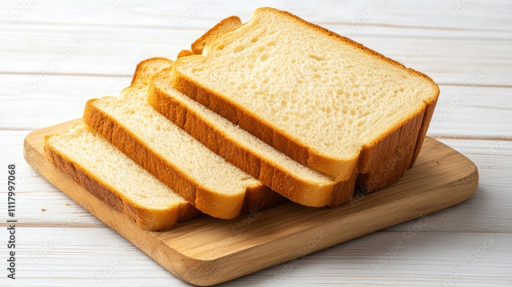 Freshly Sliced Bread on Rustic Cutting Board Freshly Sliced Bread on Rustic Cutting Board
