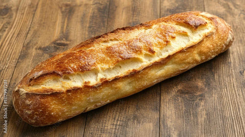 Rustic Homemade Bread on Wooden Surface Rustic Homemade Bread on Wooden Surface