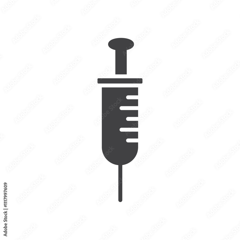 Syringe icon flat and simple set design