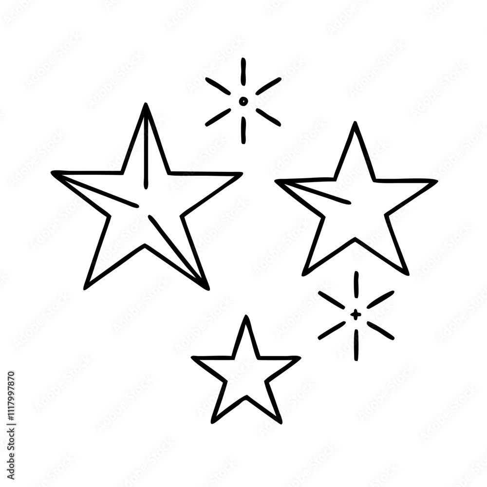 new year s stars icon, new year illustration, new year icon - simple black line art of new year s stars, symbolizing new year celebrations. new year vector. new year s stars icon, new year illustration, new year icon - simple black line art of new year s stars, symbolizing new year celebrations. new year vector.