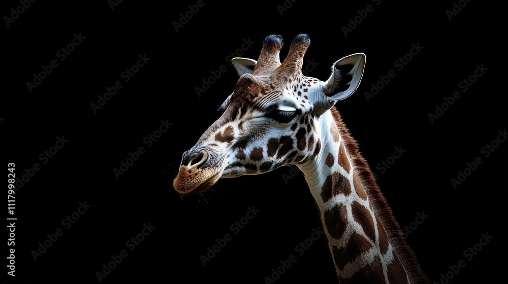 Obraz premium giraffe on a dark background