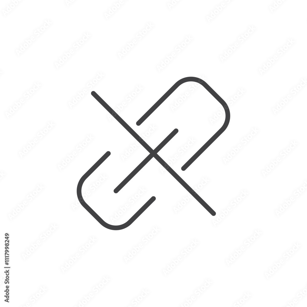 Unlink icon flat and simple set design Unlink icon flat and simple set design