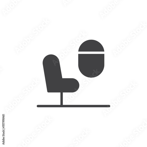 Window seat icon flat and simple set design