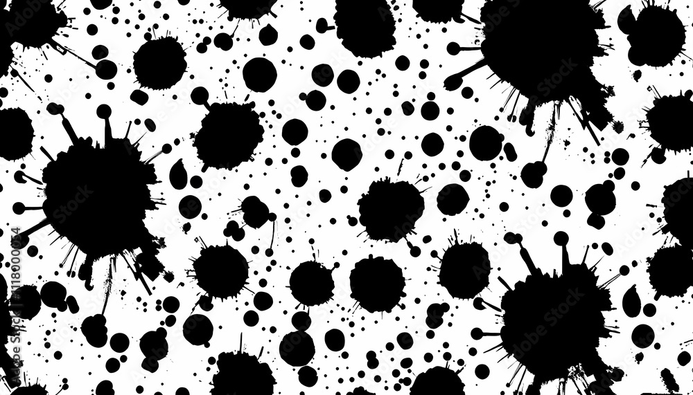 Bold Black and White Ink Spatter Seamless Pattern Bold Black and White Ink Spatter Seamless Pattern