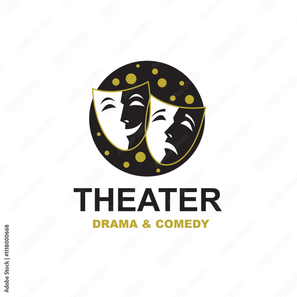 icon of comedy and tragedy theatrical masks isolated on white background icon of comedy and tragedy theatrical masks isolated on white background
