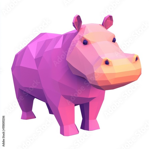 Stock: Geometric Hippo in an Abstract Savannah photo